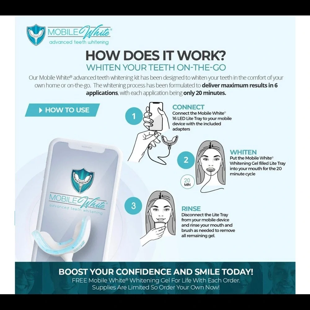 Mobile White Advanced Teeth Whitening VIP Kit